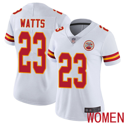 Women Kansas City Chiefs #23 Watts Armani White Vapor Untouchable Elite Player Football Nike NFL Jersey->women nfl jersey->Women Jersey